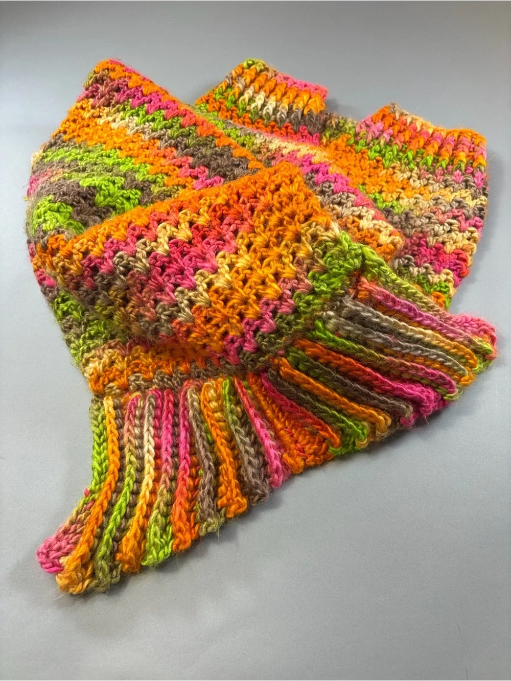 Handmade Crochet 6’+ Mermaid Tail Couch Blanket Wrap Cozy Multicolor HEAVY